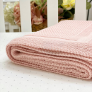 Paturica bebe Cosy tricotata din bumbac roz (2)
